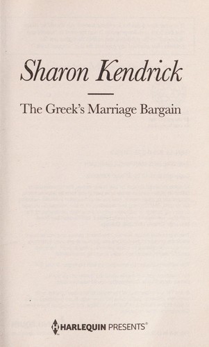 The Greek's Marriage Bargain