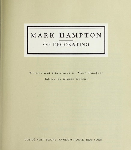 Mark Hampton on decorating