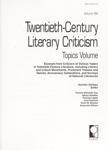 Twentieth-Century literary criticism