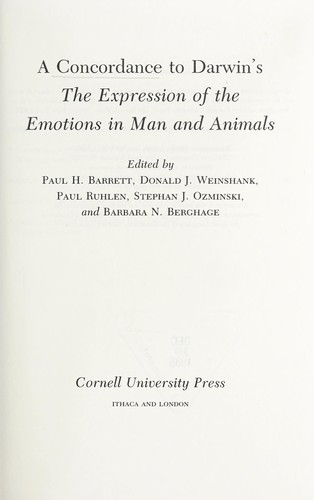 A concordance to Darwin's The expression of the emotions in man and animals