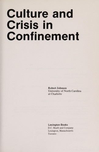 Culture and crisis in confinement