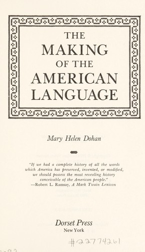Making of the American Language From Its