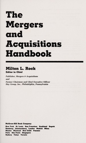 The Mergers and acquisitions handbook