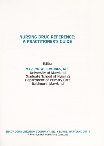 Nursing drug reference : a practitioner's guide
