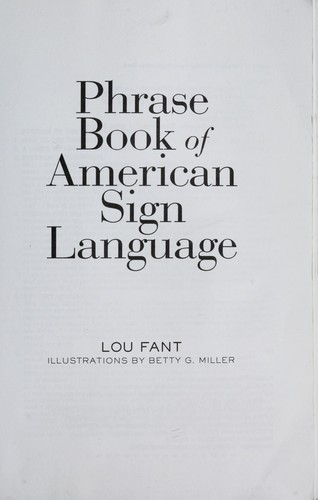 Phrase book of American Sign Language