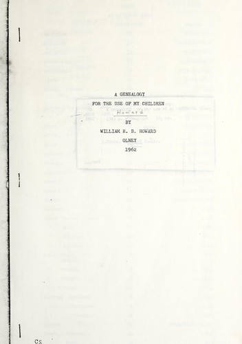 Genealogy for the use of my children