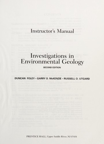 Investigations in environmental geology