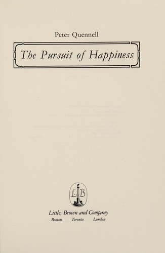 The pursuit of happiness