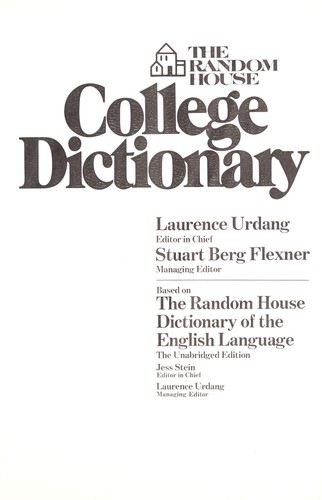 The Random House College Dictionary (Indexed)