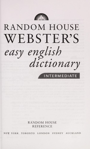 Random House Webster's easy English dictionary