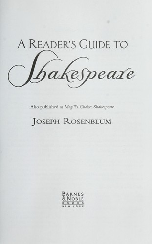 A reader's guide to Shakespeare