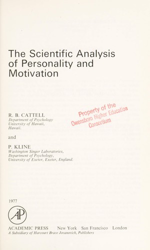 The scientific analysis of personality and motivation
