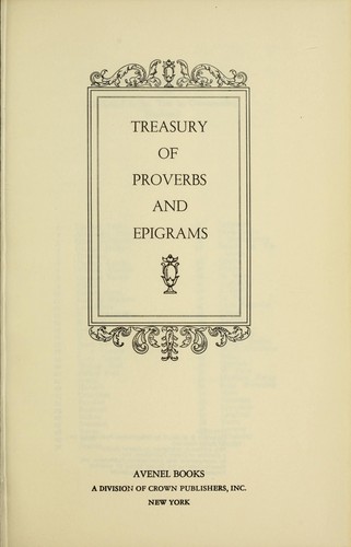 Treasury of proverbs and epigrams