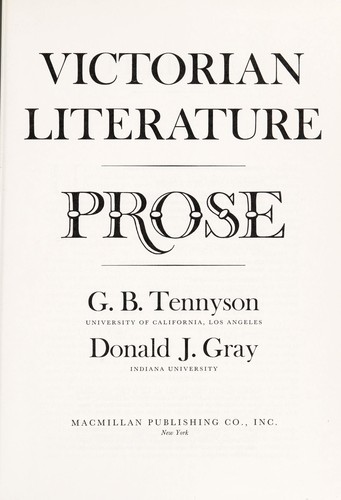 Victorian literature--prose