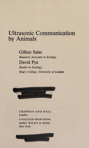 Ultrasonic communication by animals