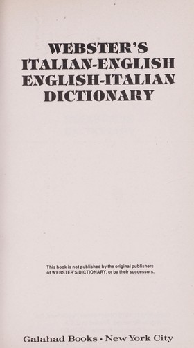 Webster's Italian-English, English-Italian dictionary