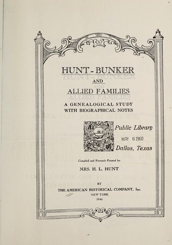 Hunt-Baker and allied families