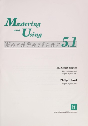 Mastering and using WordPerfect 5.1