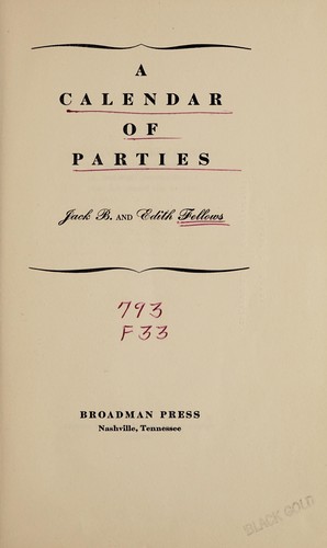 A calendar of  parties