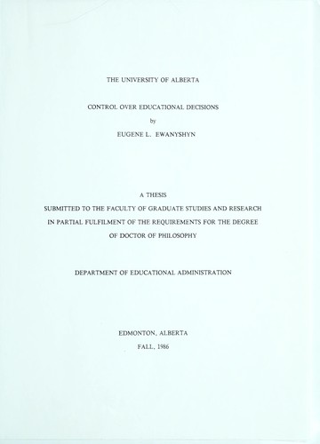 Control over educational decisions