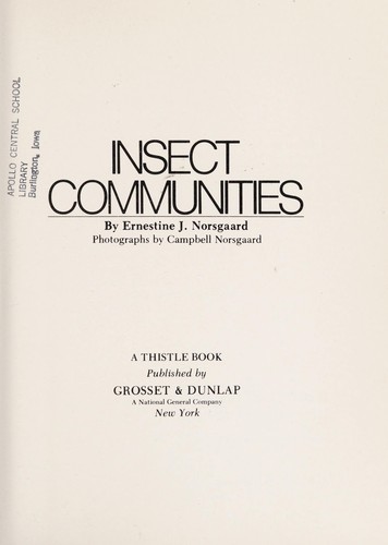 Insect communities, (A Thistle book)