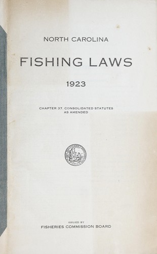 North Carolina fishing laws, 1923