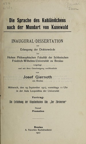 Die Sprache des Kuhländchens nach der Mundart von Kunewald ...