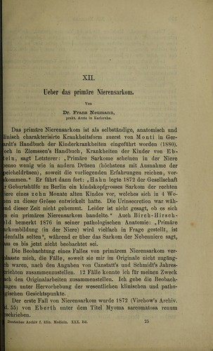 Ueber das primäre Nierensarkom