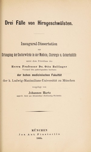 Drei Fälle von Hirngeschwülste ...