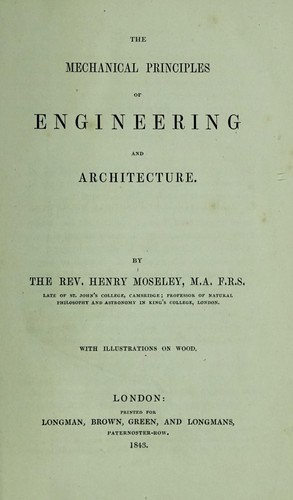 The mechanical principles of engineering and architecture