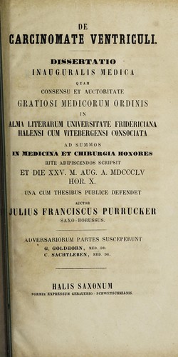 De carcinomate ventriculi ...