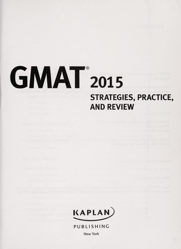 GMAT 2015 strategies, practice, and review