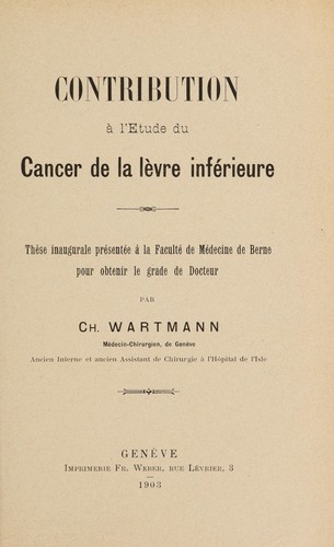 Contribution à l'étude du cancer de la lèvre inférieure ...