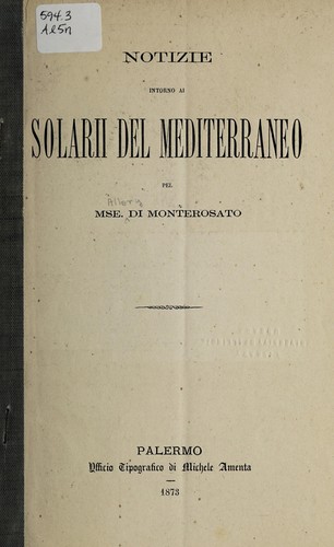 Notizie intorno al solarii del Mediterraneo