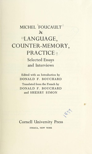 Language, counter-memory, practice
