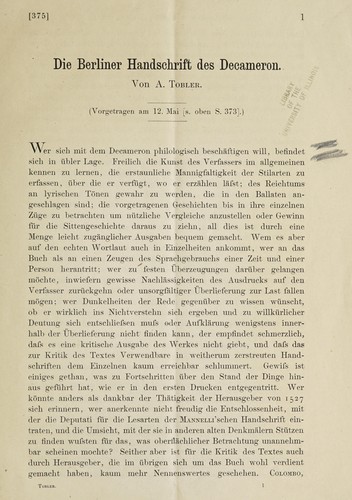 Die Berliner Handschrift des Decameron