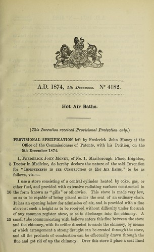 Specification of Frederick John Money