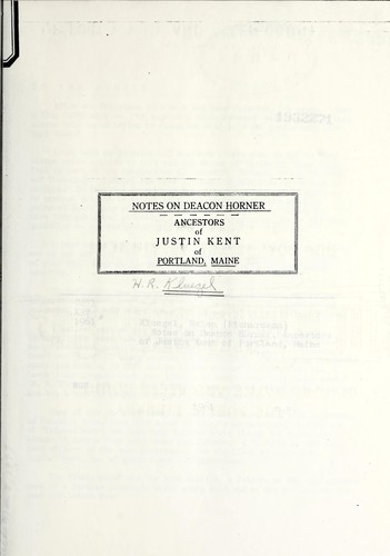 Notes on Deacon Horner