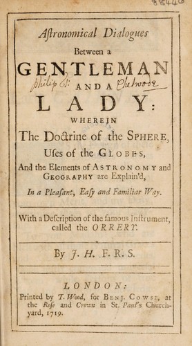 Astronomical dialogues between a gentleman and a lady
