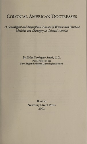Colonial American doctresses