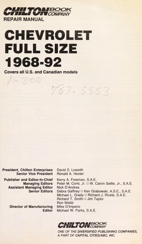 Chilton Book Company repair manual