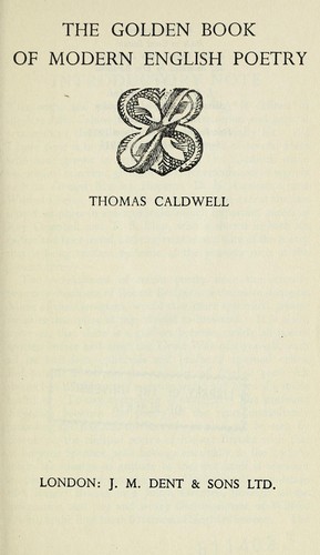 The golden book of modern English poetry