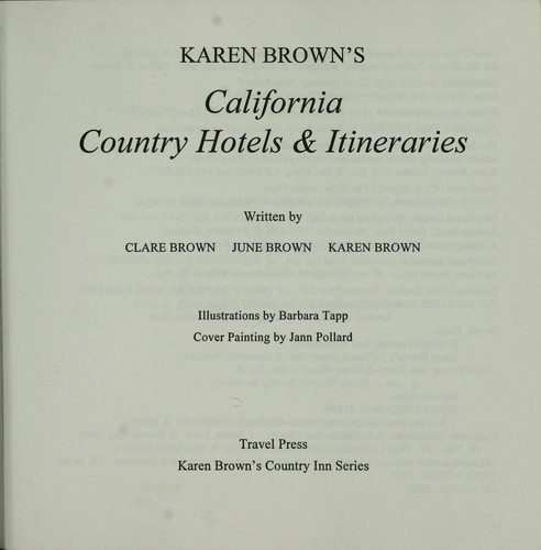 Karen Brown's California country inns & itineraries