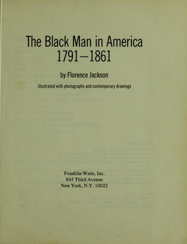 The Black Man in America, 1791-1861