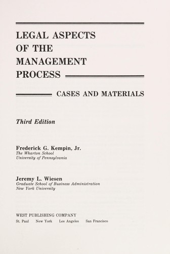 Legal aspects of the management process