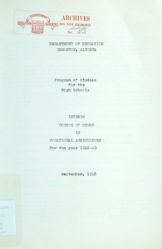 Program of studies for the high schools
