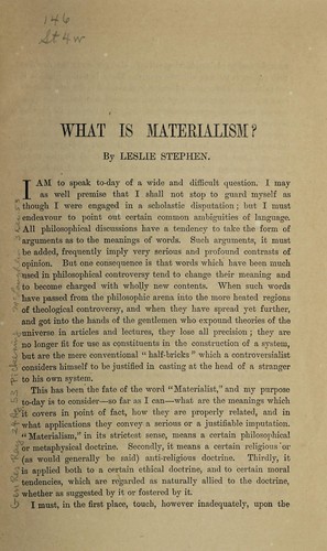 What is materialism?