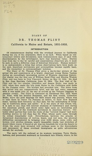 Diary of Dr. Thomas Flint