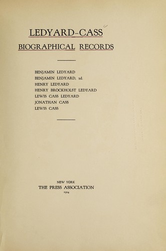 Ledyard - Cass biographical records