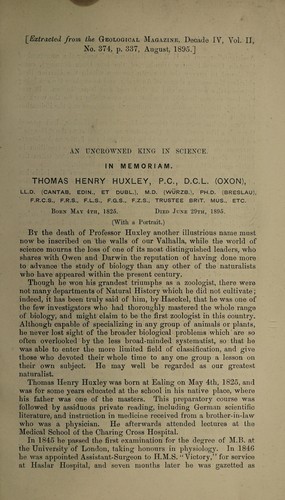 In memoriam Professor Huxley